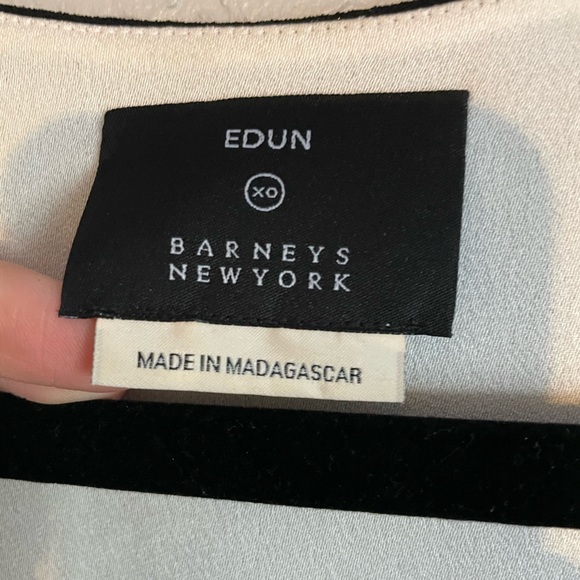 Edun Barney’s New York Black White Fringe Tank Blouse - Picture 5 of 6